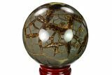 Crystal Filled, Polished Septarian Sphere - Utah #160188-2